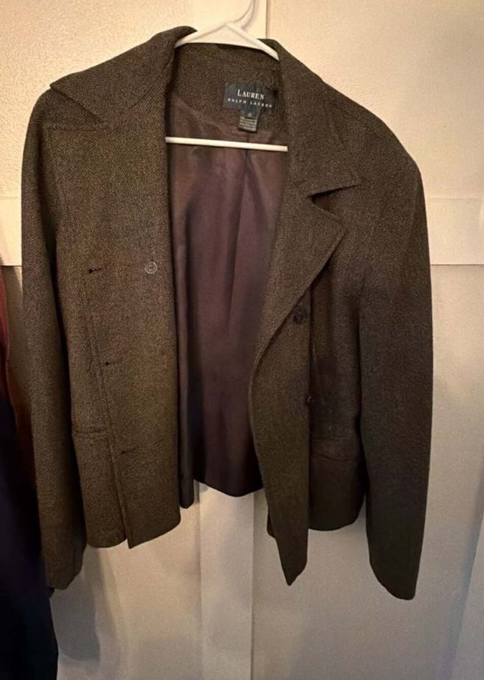 Lauren Ralph Lauren 100% Lambswool Double Breasted Jacket
